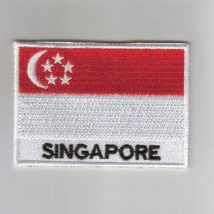Parche bordado con bandera de Singapur, bandera bordada de Singapur, tela cosida con emblema de Singapur - Product Image 6