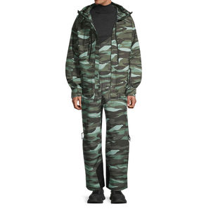 Ensemble veste et pantalon coupe-vent personnalisable avec logo, survêtement imperméable à capuche pour la saison hivernale - Product Image 1