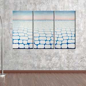 ภาพพิมพ์บนผ้าใบลายน้ำแข็งสมัยใหม่: งานศิลปะลายตารางหิมะแบบนามธรรม,3P:ห่อหุ้มแบบแกลเลอรี - Product Image 1