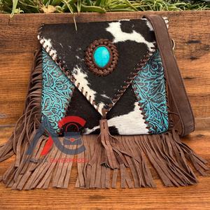 Latest Factory Wholesale Embossed Cowhide Leather Fringe Crossbody <b>Bag</b> for <b>Women</b> Customized Fashion Caving Leather Shoulder <b>Bags</b> - Product Image 1