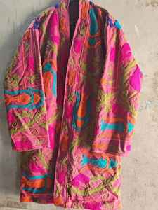 Veste en coton unisexe Suzani brodée à la main pour l'été, vêtements d'hiver pour femmes, cadeaux de demoiselle d'honneur, vente en gros pour le bain - Product Image 4