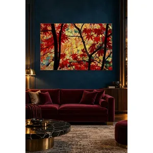 Impression sur toile de feuilles d'érable rouges Fida pour l'automne - Product Image 5