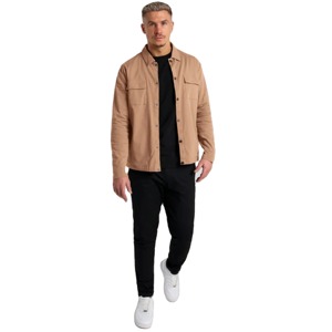 Chemise cargo à manches longues personnalisée pour hommes Chemise multi-poches à manches longues zippée pour hommes - Product Image 1