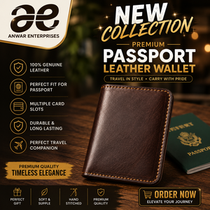 Cartera de Pasaporte de Cuero Genuino con Cierre Abierto, Tarjetero, Bloqueo RFID, Impermeable, Estilo Vintage, Cartera Corta para Viajes, Regalo - Product Image 1