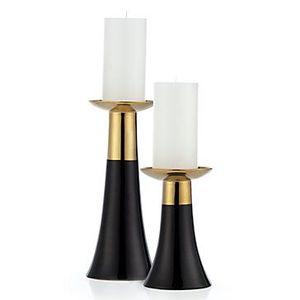 Bougeoir en métal noir minimaliste nordique, support de bougie conique géométrique circulaire pour centre de table de mariage, décoration moderne pour la maison - Product Image 5
