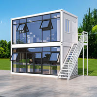Casa Contenedor de Lujo Prefabricada, Modular, Moderna, de 2 Pisos, con Terraza, para Vivienda, Cafetería, Hotel u Oficina