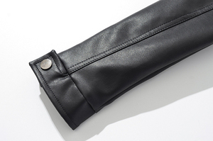 Logo personnalisé OEM Boléro de cavalier en cuir pour femmes élégantes avec fermeture éclair en cuir PU Mini veste courte Veste de baseball en cuir pour femmes personnalisée - Product Image 5