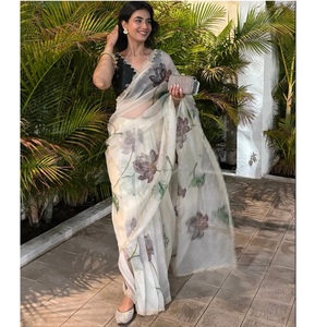 Saree styliste Bollywood avec effet chatoyant et chemisier brodé pour femmes et filles à porter à des prix raisonnables - Product Image 1