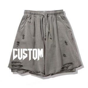 Shorts de sport pour homme avec logo personnalisé, style décontracté et tendance, taille haute élastique, 100% polyester tricoté, imperméable et respirant - Product Image 4