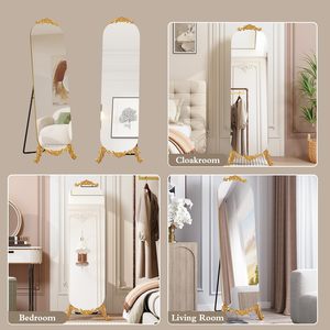 Miroir en arc pleine longueur miroir de sol décoratif moderne doré adapté pour mariage, chambre, salon, entrée - Product Image 2