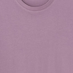 T-shirt en coton uni violet à manches courtes pour homme, coupe classique, col rond, style décontracté, jersey tricoté, couleur unie, coupe classique - Product Image 5