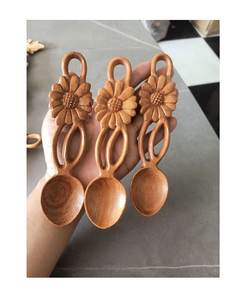 Cuillère à cœur en bois artisanal et outils de cuisine Ustensiles de cuisine en bois naturel de qualité supérieure - Product Image 1