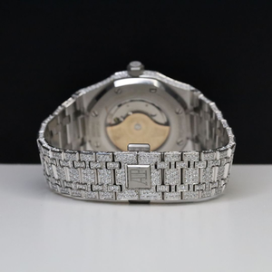 Reloj de Lujo para Hombre, Totalmente Engastado con Diamantes, Movimiento de Cuarzo, Acero Inoxidable, Elegante Regalo de Joyería - Product Image 4