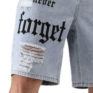 American Street Applique Flower Embroidery Denim <b>Shorts</b> for Men and Women Loose <b>Wide</b>-<b>leg</b> <b>Shorts</b> <b>shorts</b> for men - Product Image 4