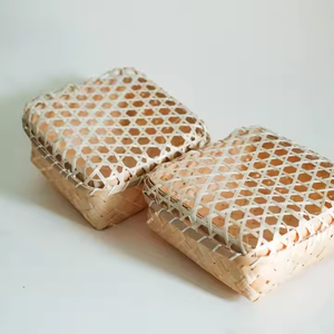 Boîte de rangement en bambou de qualité supérieure avec couvercle-Organisateur de pique-nique écologique et élégant pour la maison ou l'extérieur - Product Image 1