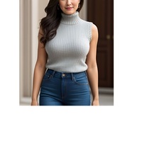Gilet court sans manches décontracté pour femme, couleur unie, design personnalisé de marque, vente en gros, 100 % coton, écologique et respirant