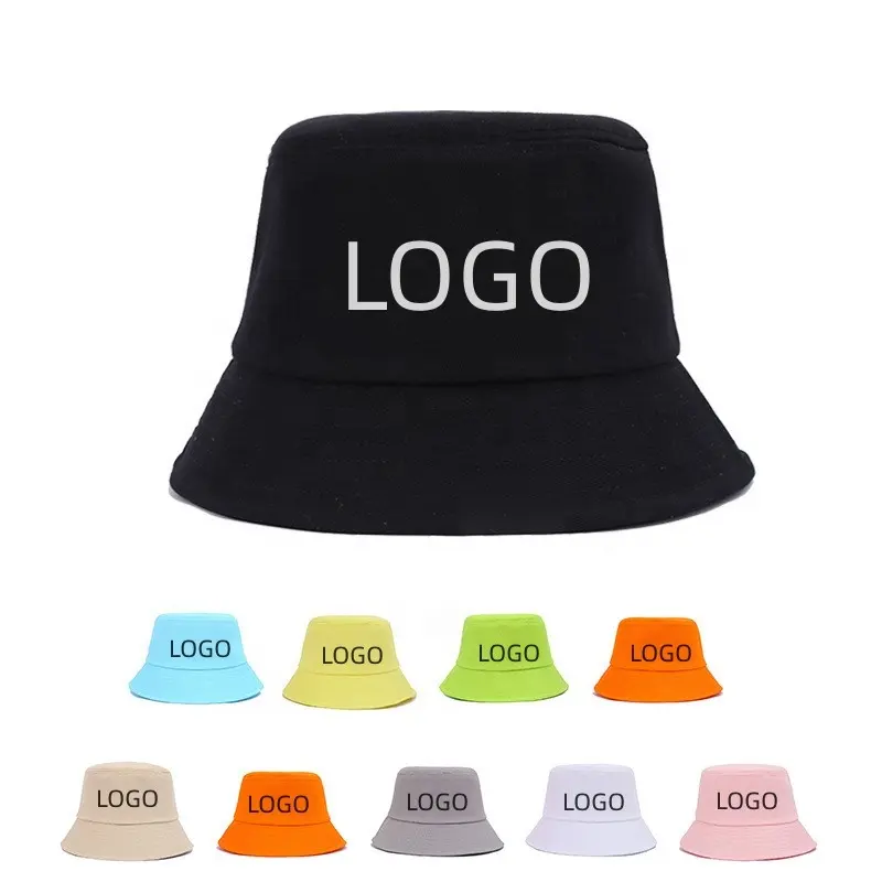 High Quality Custom Customized Bucket Hats Embroidery Logo Solid Color Men Unisex Fishing Cap Bulk Fisherman For Beach