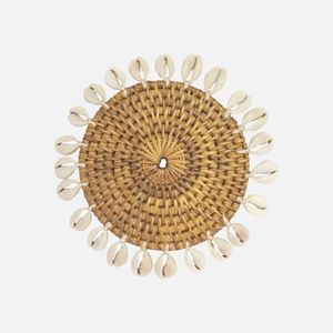 Sous-verres ronds en rotin tissés à la main avec support napperons tissés à la chaleur isolés par poterie ensemble de sous-verres écologiques - Product Image 5