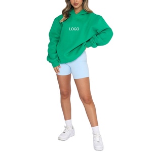 เสื้อฮู้ดผู้หญิงผ้าถักนิตติ้งผ้าฝ้าย 100% สำหรับฤดูหนาว แขนทรงปีกค้างคาว ปักตราด้านหน้า เป็นมิตรกับสิ่งแวดล้อม น้ำหนัก 440 กรัม แบบสั่งทำพิเศษ - Product Image 1