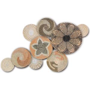 Cestas decorativas únicas de algas marinas de paja DIY, cesta de rafia tejida minimalista, tipo decorativo para el arte de la pared - Product Image 3