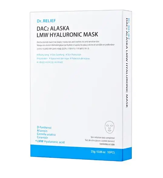 Dr.RELIEF DAC2 Nieder molekulare Hyaluronsäure-Cica-Masken packung mit Premium-Bio-Cellulose folie