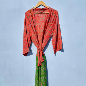 Kimono indio de seda hecho a mano para mujer, ropa informal para salón de playa, bata de mujer, suministro de ODM, ropa y accesorios musulmanes tradicionales - Product Image 1