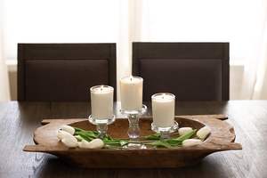 28 "x 12" x 4 " - Eurostyle Trencher Rustic Wooden Dough Bowl con asas-Bateas-Decoración del hogar Centro de mesa de exhibición - Product Image 4