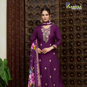 Fil de tissage en viscose fantaisie Work Kurti Bottom avec collection Dupatta disponible au tarif de gros idéal pour les tenues de fête - Product Image 1