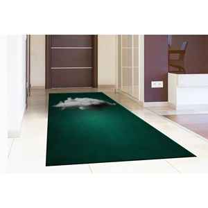 Alfombra con Estampado de Nubes: Diseño Surrealista Verde Moderno para Decoración del Hogar, con Pelo Suave - Product Image 2