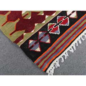Turkish Large Rug, 6.3x10 ft Vintage Rug, <b>Red</b> Kilim <b>Wool</b> Rug - Product Image 5