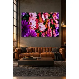 ภาพพิมพ์บนผ้าใบสวนดอกเดซี่สีชมพูและสีม่วงของฟิดา - Product Image 4