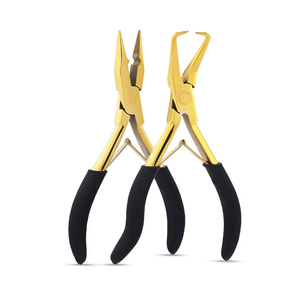 Kit Profesional de Pinzas para Extensiones de Cabello Gold Pro, Acero Inoxidable de Grado Quirúrgico, Juego de Micro Enlaces para el Cuidado del Cabello Femenino - Product Image 2