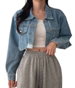 แจ็กเก็ตยีนส์กระดุมแถวเดียวสไตล์เกาหลีทรงหลวมใส่ได้ทั้งชายและหญิงแฟชั่นแนวสตรีท - Product Image 4