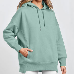 New Arrival Women's Casual Pullovers <b>Trendy</b> Long Sleeve Oversize Hoodie with Solid Colour Print <b>Hoodies</b> & Sweatshirts - Product Image 2