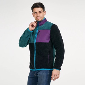 Veste en polaire sherpa chaude pour homme, confortable, légère, en toile avec col montant pour les activités de plein air, veste d'hiver - Product Image 1