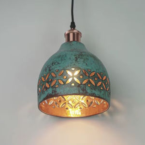 โคมไฟห้อยเพดานเหล็กสไตล์เรียบง่าย ให้แสงสว่างภายในที่อบอุ่น สร้างบรรยากาศธรรมชาติ ด้วยลักษณะโลหะที่ดูเก่า - Product Image 1