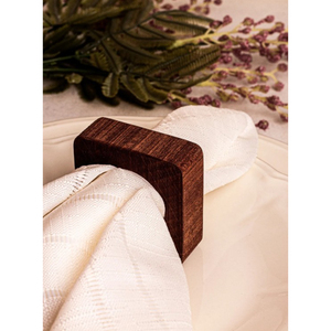 Juego de 4 servilleteros de madera de diseño moderno hechos a mano servilleteros de tejido elegantes accesorios de ajuste de mesa para cenas - Product Image 3