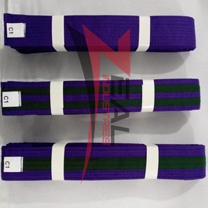 Cinturones de Jiu Jitsu personalizados, venta al por mayor de BJJ Taekwondo Karate Judo, cinturones de rayas de colores, bordado de Etiquetas tejidas personalizadas hechas en Pakistán - Product Image 1