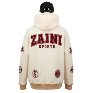 Sudadera con Capucha para Hombre, Tejido Grueso de 320 GSM, Mezcla de Algodón y Felpa, Color Beige, Apliques Bordados, Logotipo Personalizado, Sudaderas Básicas para Hombre - Product Image 2