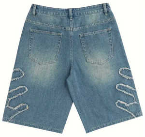 Short en jean décontracté de qualité supérieure pour hommes Style de rue Coupe ample Bermuda court - Product Image 4