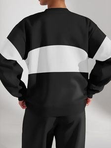 ชุดวอร์ม2ชิ้นสำหรับผู้หญิงชุดวิ่งออกกำลังกายแบบมีซิปและกางเกงวิ่งขากว้างลายสีตัดกันชุดวอร์มสำหรับเดินทาง - Product Image 4