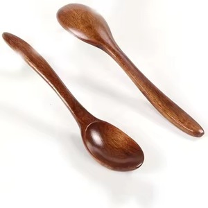 Cucharas de madera Pequeña sopa de madera corta Azúcar Sal Cuchara Cocinar Diseño de bambú de madera Mango Juego de cuchara medidora - Product Image 2