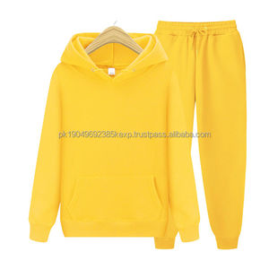 Chándal de Forro Polar de Algodón 100% de Alta Calidad Personalizado, Nuevo Chándal de Dos Piezas de Color Sólido Informal y Moderno para Hombre - Product Image 1