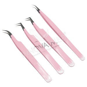 Pince à cils à pointe en fibre pour extension de cils Poignée en diamant Pointes précises durables Acier japonais pour pince à cils classique - Product Image 6