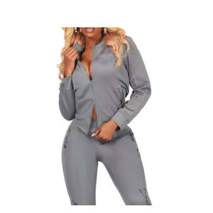 Ensemble sweat-shirt et pantalon évasé unisexe en deux pièces, délavé à l'acide, longueur totale, tricot uni, effet vieilli, pour l'hiver, par un fabricant professionnel - Product Image 5