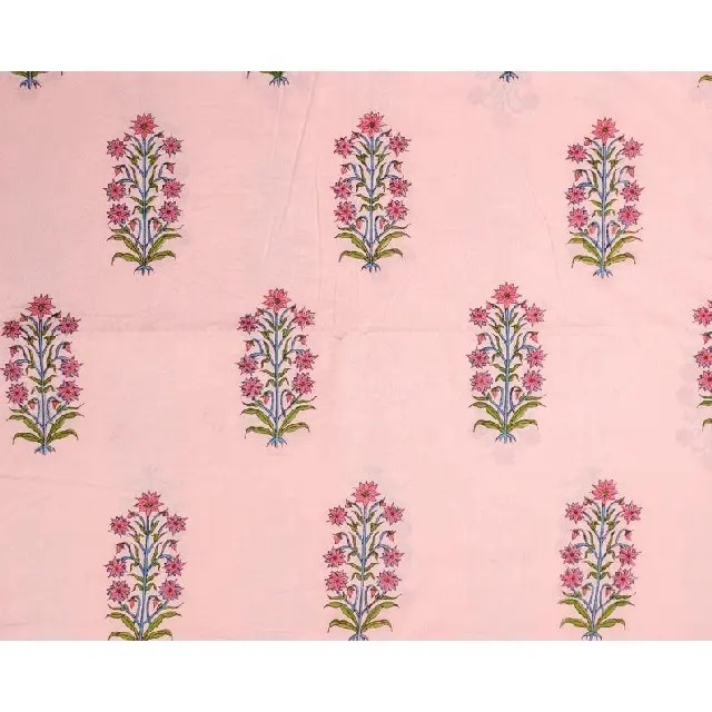 Tissu en coton vert trèfle bleu Lapis rose par la cour Quilt Indian Robe Tissu Vêtements pour femmes