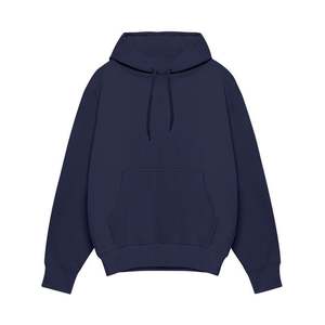 Sweat-shirt à capuche oversize en coton et polyester mélangé 350g, couleur unie, léger, décontracté, streetwear pour homme - Product Image 6