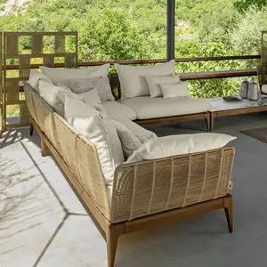 Sang Trọng Mới Phong Cách Bãi Biển Đồ Nội Thất Mía Phòng Chờ Không Thấm Nước Ngoài Trời Sofa Khách Sạn Patio Câu Lạc Bộ Bơi Hồ Bơi Sofa Bên Hồ Bơi