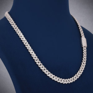 Chaîne cubaine de luxe à la mode Miami 925 bijoux de mode en argent Sterling colliers Moissanite diamant pour unisexe - Product Image 2