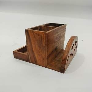 Porte-couverts en bois avec finition élégante parfait pour ranger cuillères fourchettes et couteaux dans la cuisine ou la salle à manger - Product Image 2
